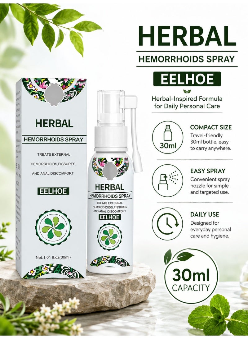EELHOE Herbal Hemorrhoids Spray - Soothing Relief with Natural Ingredients - Fast-Acting Formula for Hemorrhoid Discomfort - 30ML - Image 2