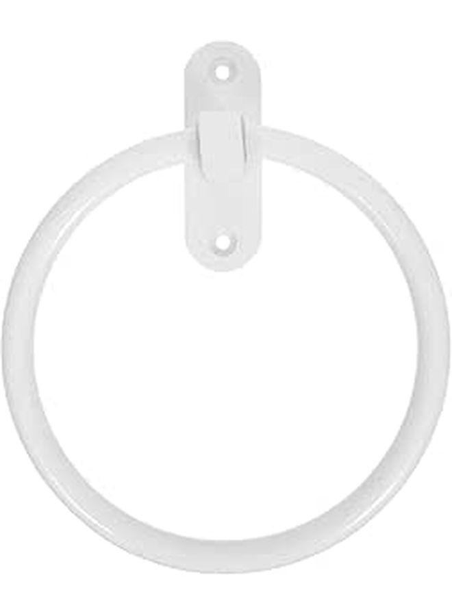 Modern Round Towel Holder Wall Mounted No Drilling Self Adhesive Aluminum Dishcloth Rack For Bathroom Kitchen White - Image 1