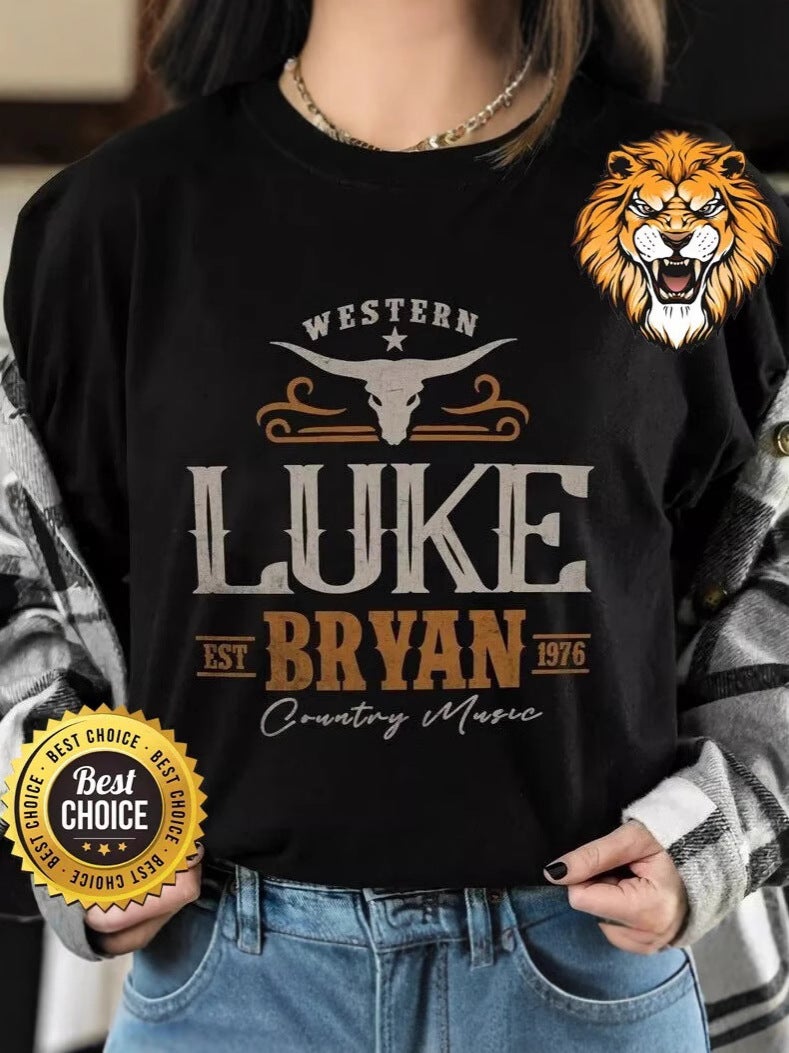 Wish Vintage Luke Bryan Est 1976 T-Shirt Country Music 2023 Tour Lining - Image 3