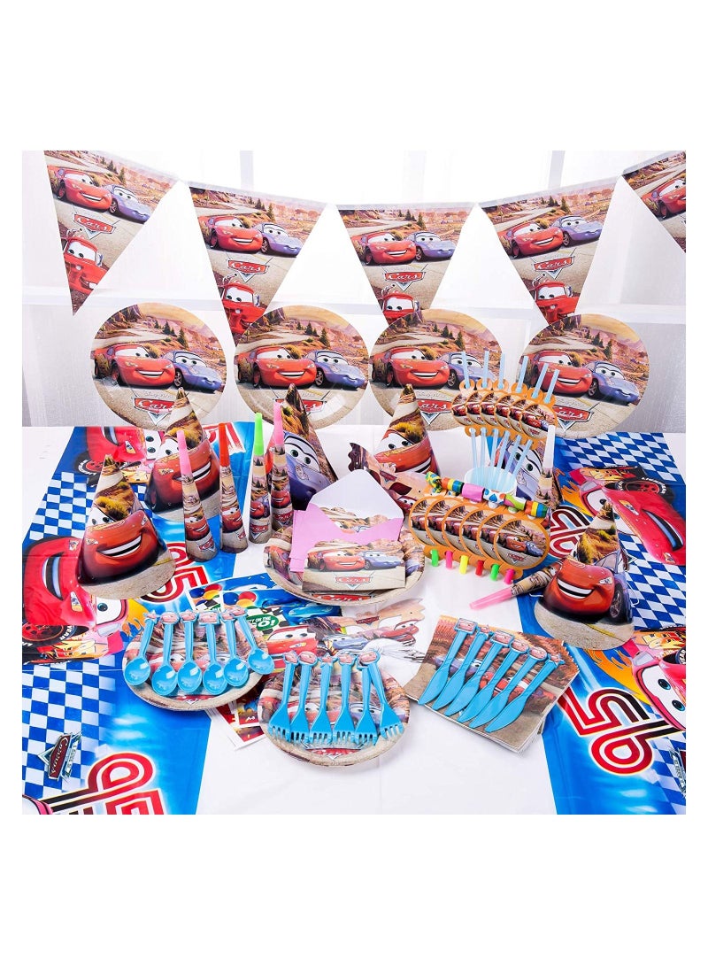 هايلاند طقم أدوات مائدة يمكن التخلص منها من ماكوين سيارة لـ 10 أشخاص - Image 1