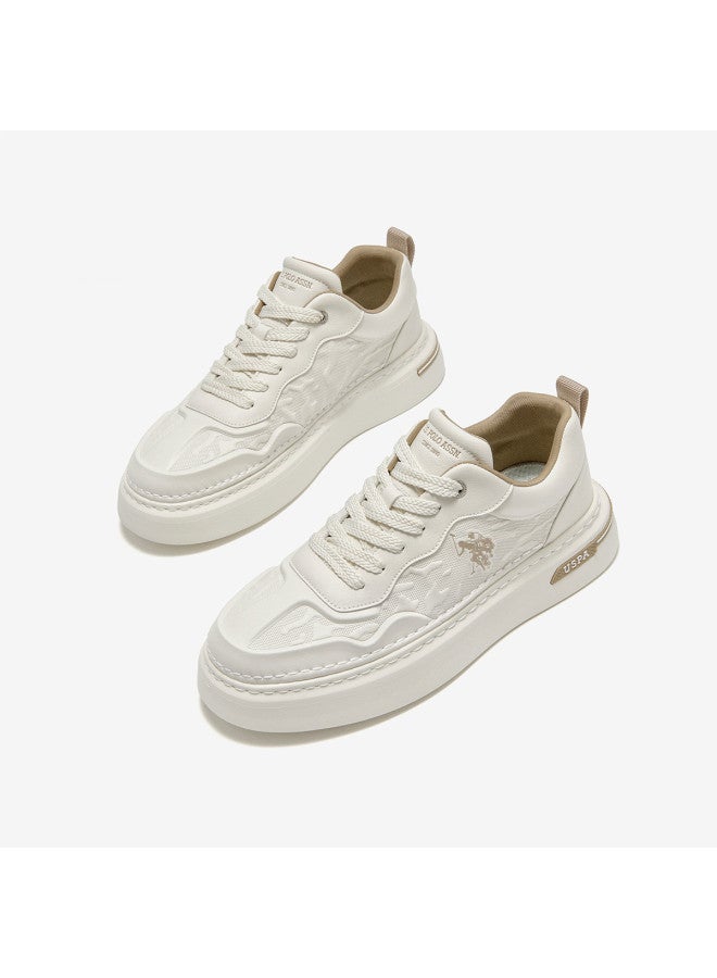 U.S. Polo Assn. White Sneakers, Autumn Breathable Casual Shoes, Lightweight Thick Sole Board Shoes, Athletic Sneakers - Image 2