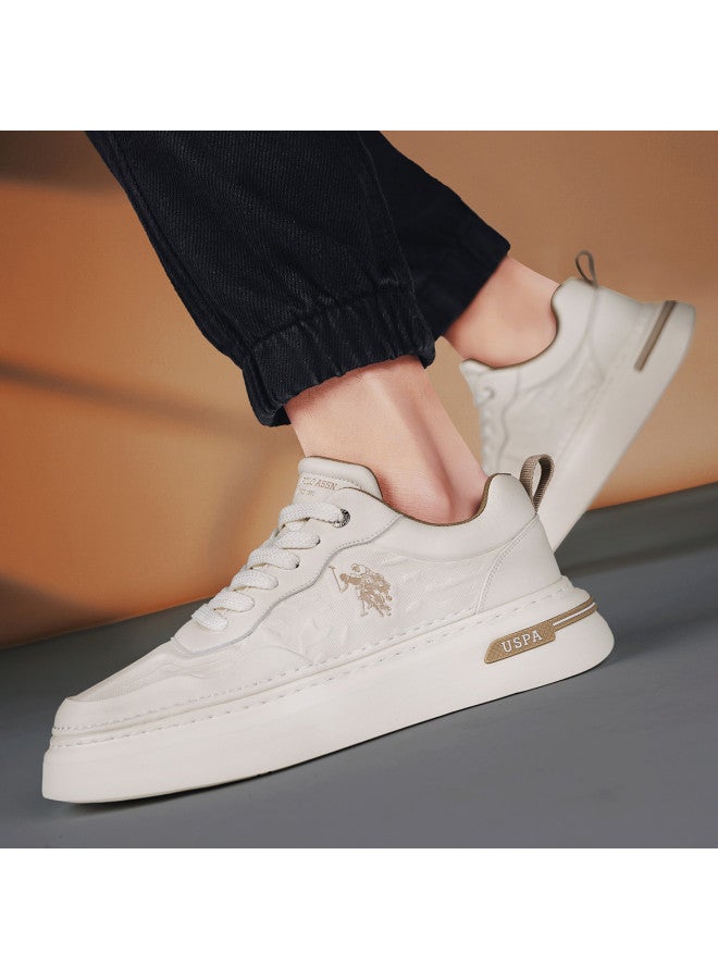 U.S. Polo Assn. White Sneakers, Autumn Breathable Casual Shoes, Lightweight Thick Sole Board Shoes, Athletic Sneakers - Image 4