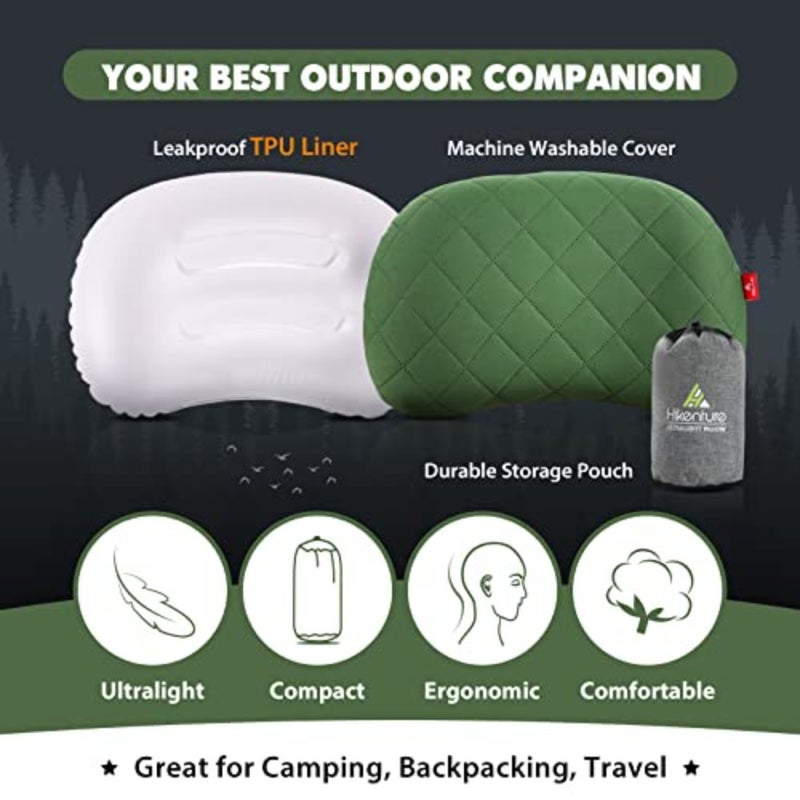Camping Pillow Inflatable, Washable Backpacking Pillow for Sleeping, Ultralight Blow Up Pillows with Removable Cover, PortableandCompact Hiking Pillow for Beach, Travel, Outdoor - Image 2