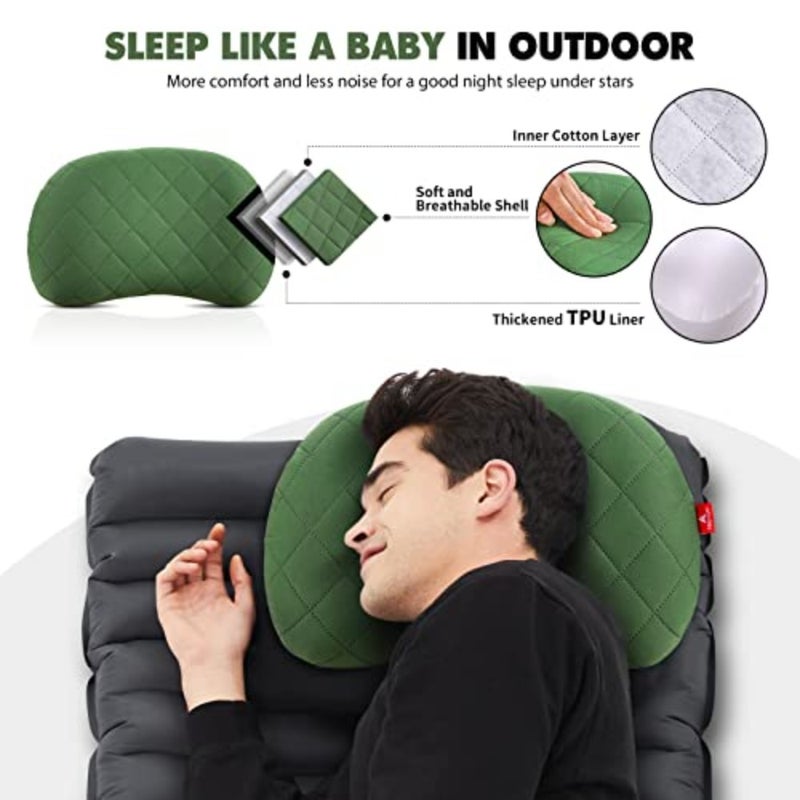 Camping Pillow Inflatable, Washable Backpacking Pillow for Sleeping, Ultralight Blow Up Pillows with Removable Cover, PortableandCompact Hiking Pillow for Beach, Travel, Outdoor - Image 3