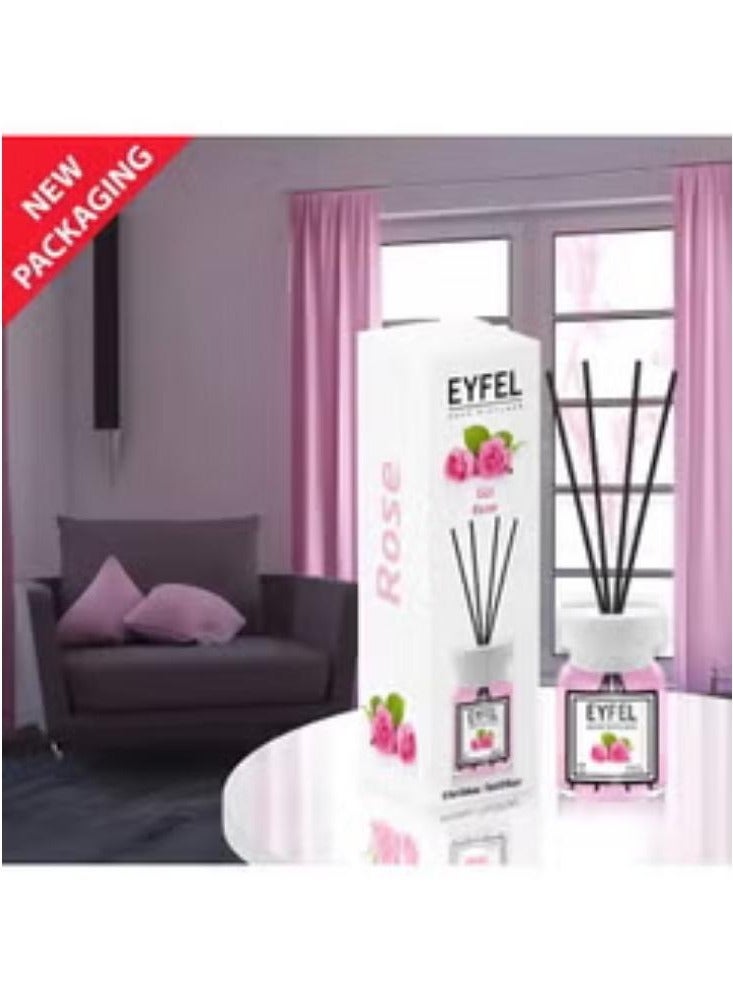 EYFEL Reed Diffuser, Rose - 120ml | Best Home Fragrance | Long-Lasting Eyfel Perfume Aroma Diffuser | Enhance Home Ambiance with Rose Scent | Perfect for Living Rooms & Bedrooms - Image 1