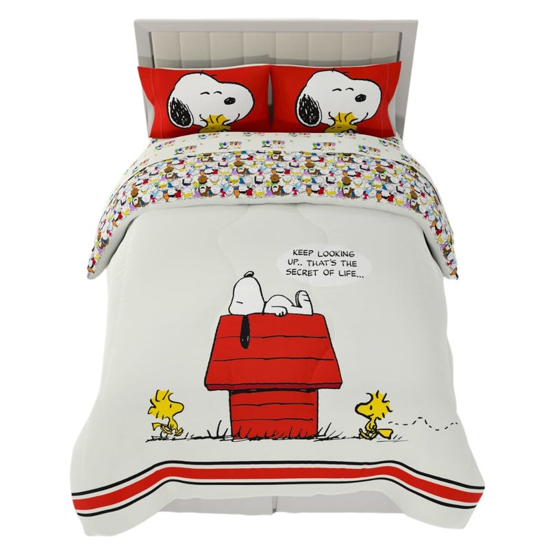 Franco Peanuts & Snoopy Classic Pals Super Soft Comforter and Sheet Set, 5 Piece Queen Size, (Official Licensed Product) Collectibles - Image 1