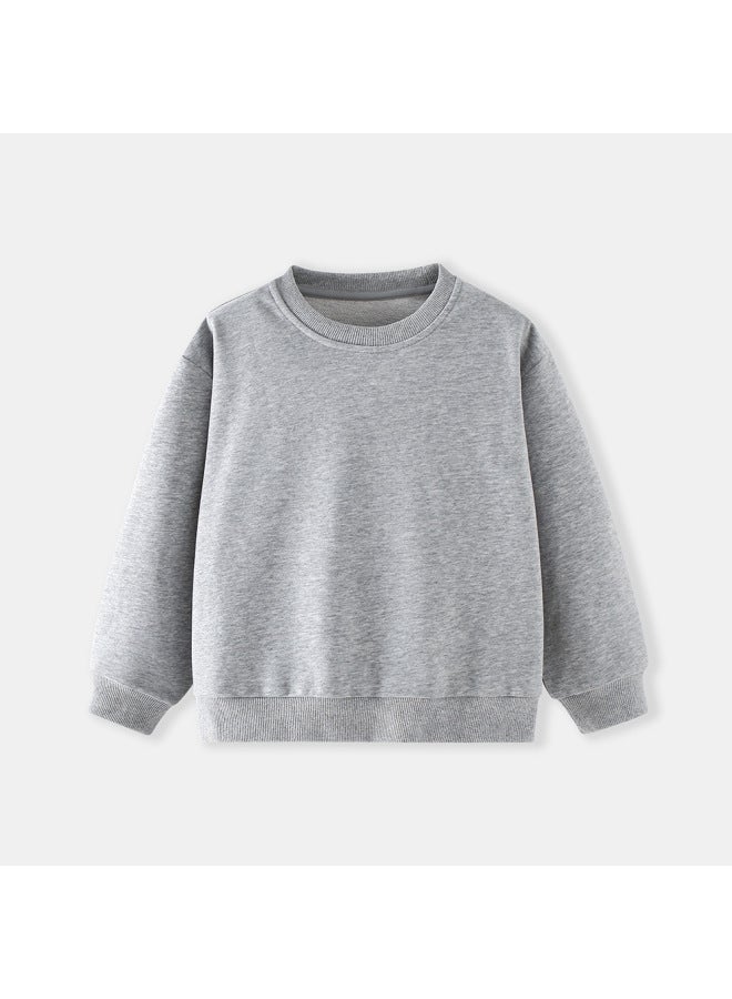 Little Bitty Autumn And Winter Children's Hoodies, Round Neck Base Shirts For Children, Solid Color Pullovers For Boys And Girls - Image 1