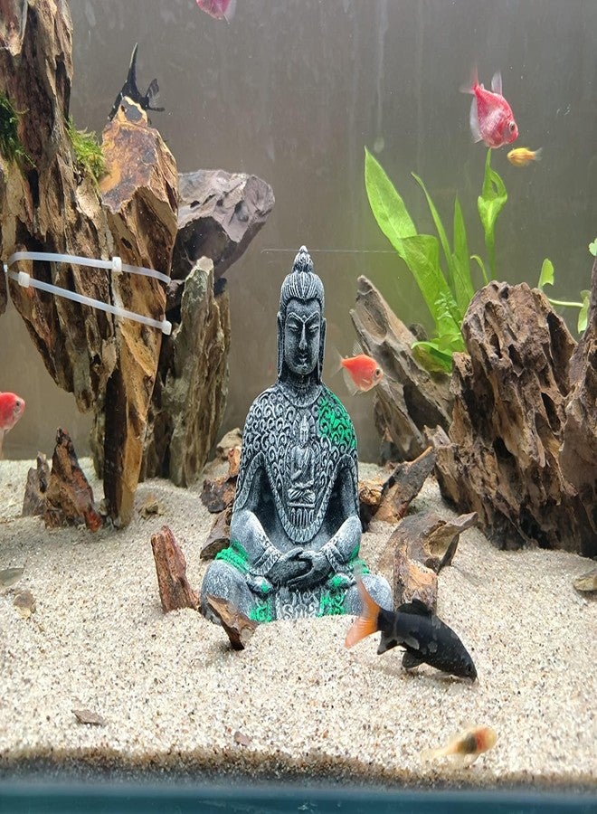 Mistletoe Handcrafted Antique Meditation Buddha Statue Aquarium Pond Fountains and Water or Fish Tank (Ancient Look Buddha) - Image 1