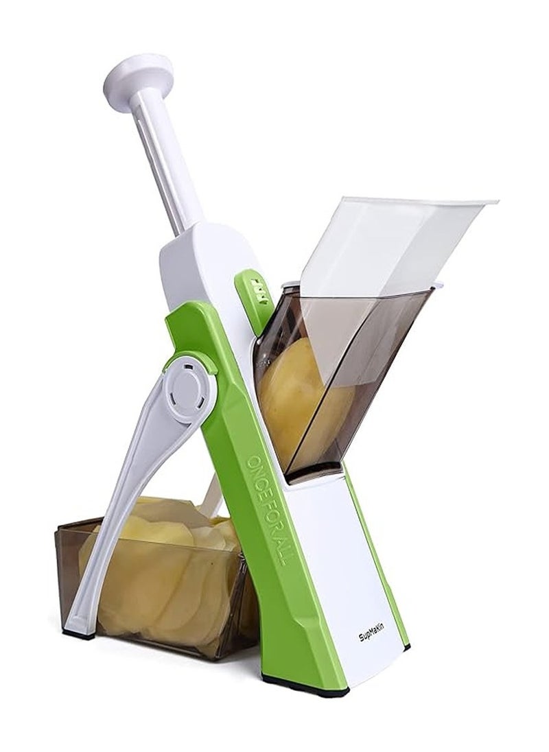 Generic Upgrade Mandoline Slicer Safe Vegetable Chopper-Julienne Dicer for Kitchen, Potato Slicer, Adjustable Vegetable Cutter with Container, Multifunctional 6 in 1 Food Chopper  - Image 1