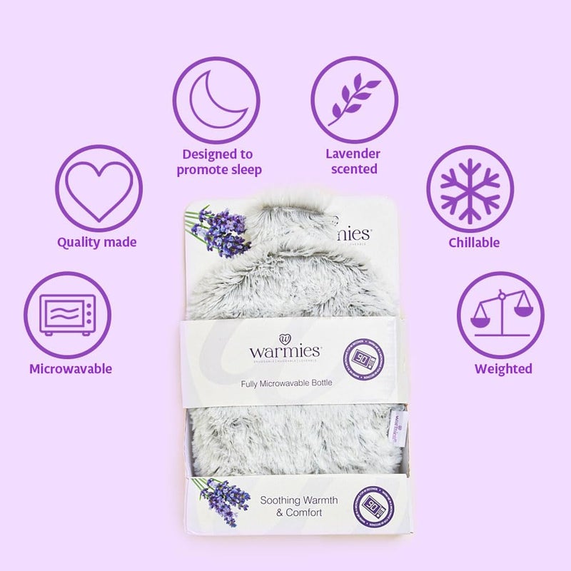 warmies Microwavable Lavender Scented Bottle, Marshmallow Gray - Image 2