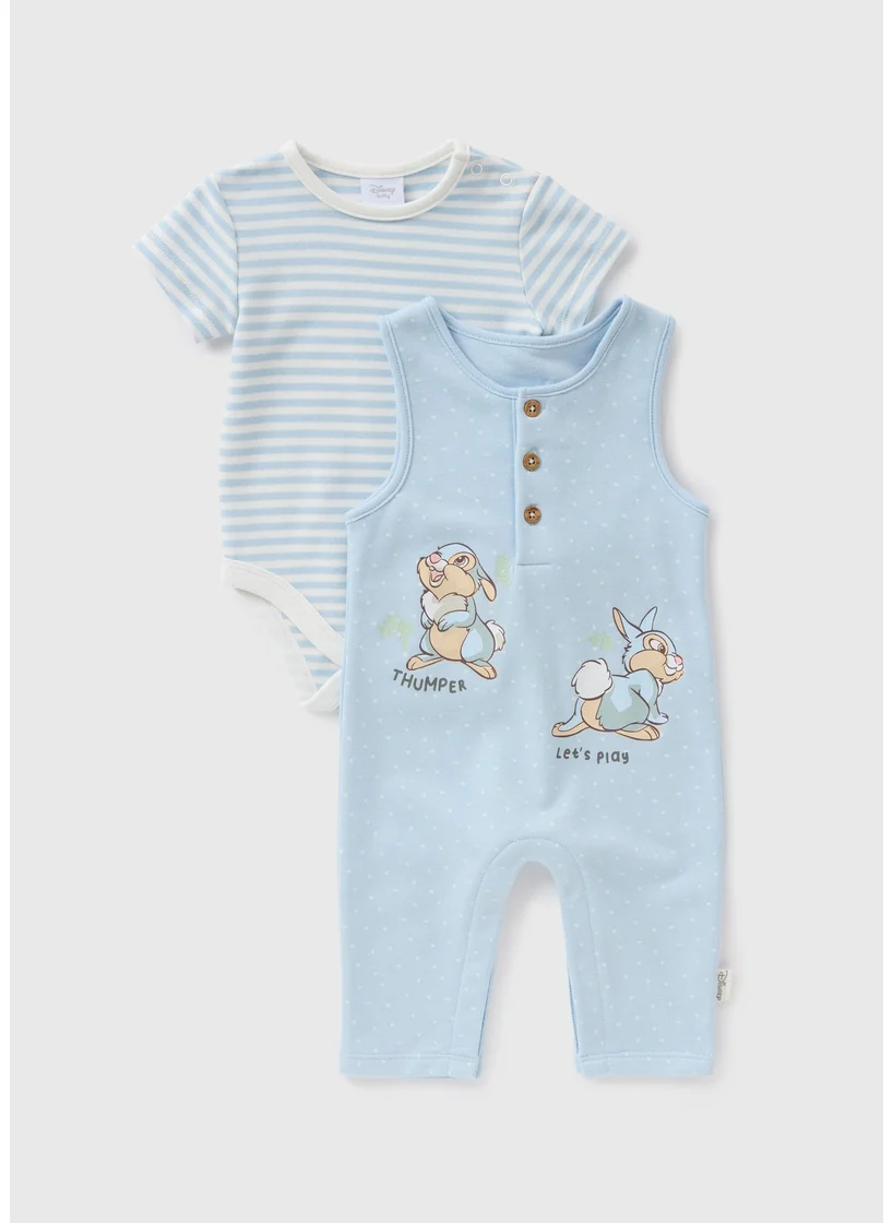 Matalan Disney Baby Blue Thumper Bodysuit & Dungaree Set