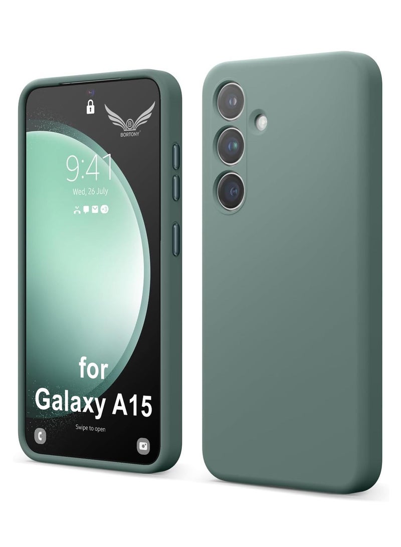BORTONY Samsung Galaxy A15 Case Cover Flexible Soft Silicone Slim Fit Case for Galaxy A15 Anti Scratch with Inside Microfiber Lining Shockproof Protective Phone Case for Galaxy A15 4G/5G 6.5 inch - Image 1