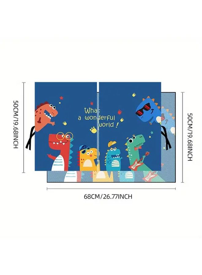 Green Dinosaur Car Side Window Sunshade UV Resistant Thermal Insulation Double Layer - Image 2