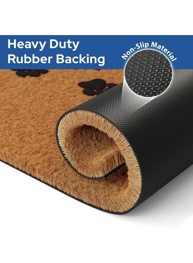 BARNYARD DESIGNS Natural Coco Coir Heavy Duty Backing Doormat - Large Cute Non-Slip Front Door Welcome Mat For Outside Entrance Or Porch Entry, Brown (Paws / 17" X 30") - Image 4