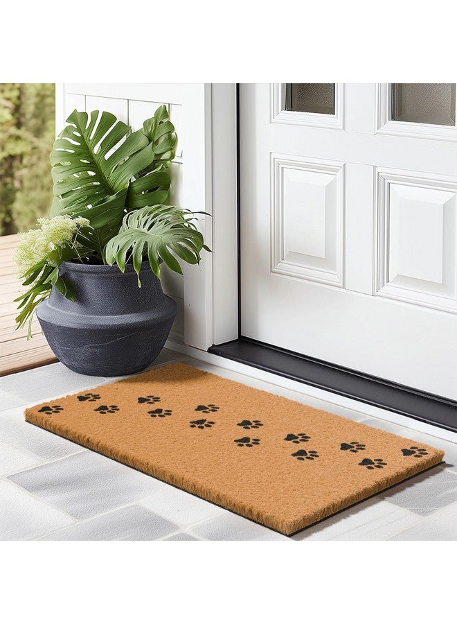 BARNYARD DESIGNS Natural Coco Coir Heavy Duty Backing Doormat - Large Cute Non-Slip Front Door Welcome Mat For Outside Entrance Or Porch Entry, Brown (Paws / 17" X 30") - Image 2