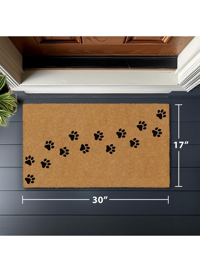 BARNYARD DESIGNS Natural Coco Coir Heavy Duty Backing Doormat - Large Cute Non-Slip Front Door Welcome Mat For Outside Entrance Or Porch Entry, Brown (Paws / 17" X 30") - Image 5