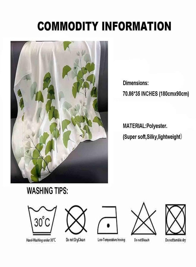 Acotavie Scarfs for Women Fashion Scarves Long Floral Pattern Scarf Headscarf Lightweight Sunscreen Shawls, Light Green, 70.86 inches x 35 inches - Image 5