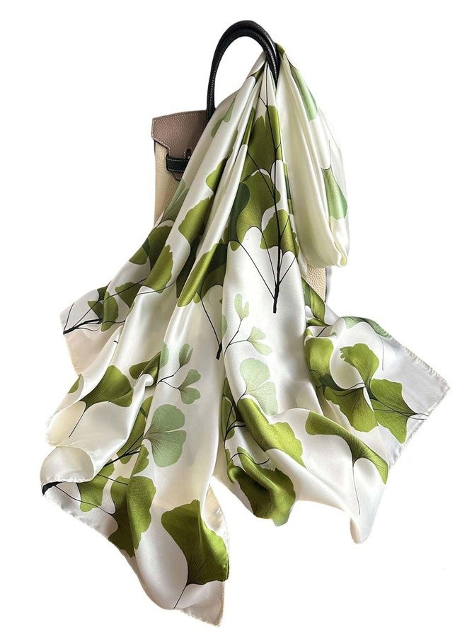 Acotavie Scarfs for Women Fashion Scarves Long Floral Pattern Scarf Headscarf Lightweight Sunscreen Shawls, Light Green, 70.86 inches x 35 inches - Image 4