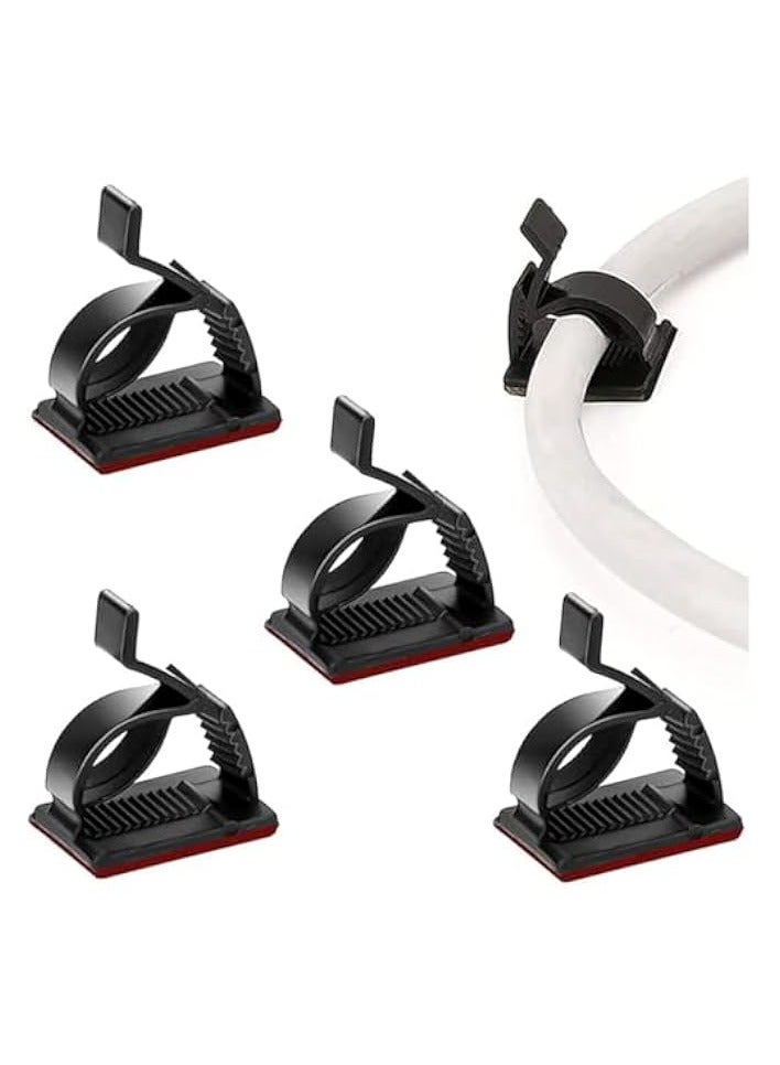 erorex 50Pcs Adjustable Cable Management Clips, Adhesive Organizers Sticky Wire Clips Cord Holder for TV PC Ethernet Under Desk Wall Home Office - Image 1