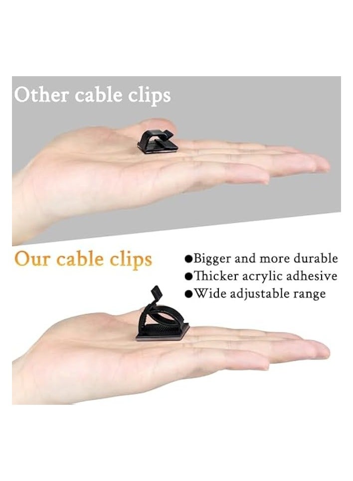 erorex 50Pcs Adjustable Cable Management Clips, Adhesive Organizers Sticky Wire Clips Cord Holder for TV PC Ethernet Under Desk Wall Home Office - Image 2