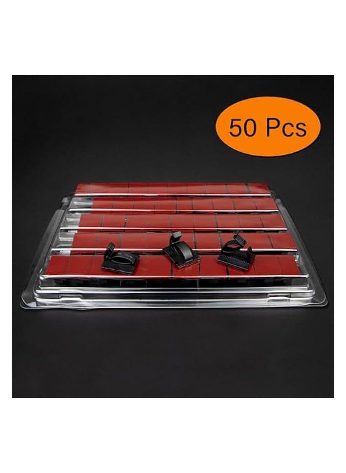 erorex 50Pcs Adjustable Cable Management Clips, Adhesive Organizers Sticky Wire Clips Cord Holder for TV PC Ethernet Under Desk Wall Home Office - Image 4