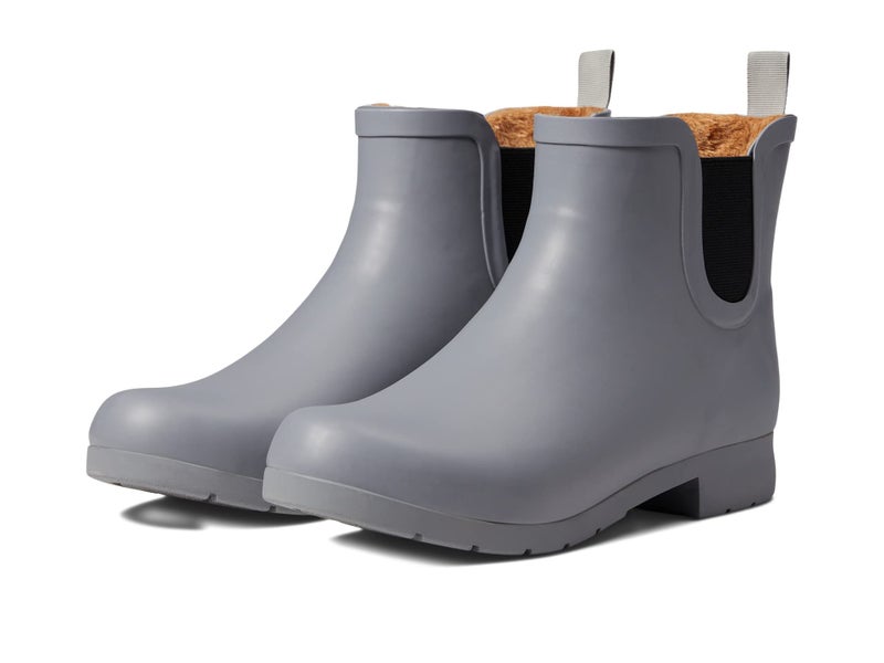 Chooka Womens Waterproof Plush Chelsea Bootie Rain Grey 6 US