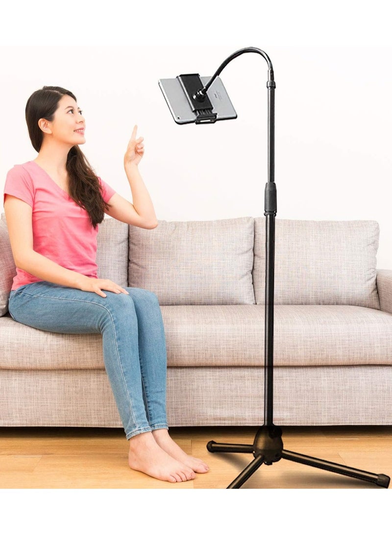 Adjustable 360° Tripod Mobile Tablet Stand Universal Holder For Phone And Tablet 3.5-12.5 Inch Black - Image 1