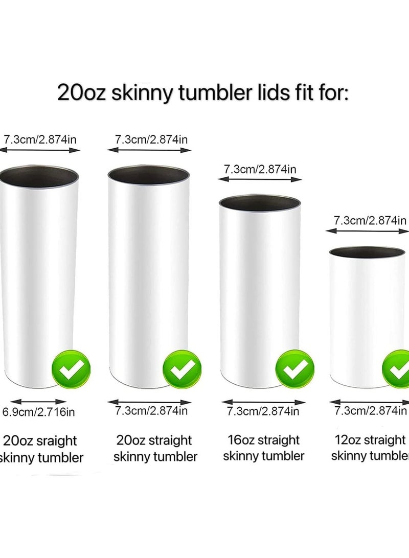 2 Pack Replacement Lids for 20oz Skinny Tumbler (2.63in / 6.68mm Mouth) – Spill‑Proof Clear AS Plastic, BPA‑Free, Slider Lid (Tumbler Not Included) - Image 2