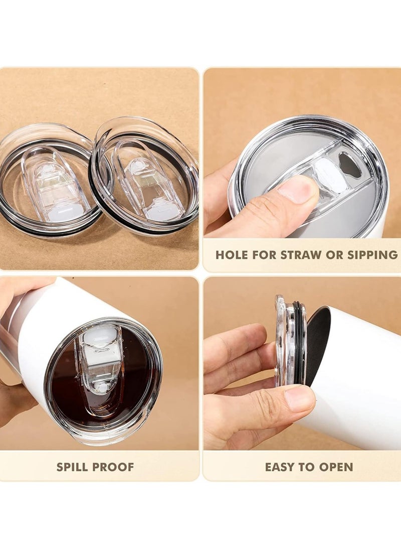 2 Pack Replacement Lids for 20oz Skinny Tumbler (2.63in / 6.68mm Mouth) – Spill‑Proof Clear AS Plastic, BPA‑Free, Slider Lid (Tumbler Not Included) - Image 4