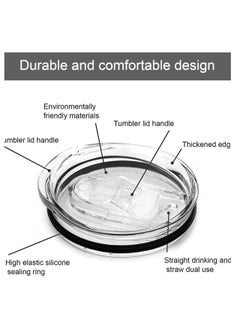 Generic 2 Pack 20 oz Skinny Tumbler Lid Replacement Lids for Tumblers Travel Coffee Mug Spill Proof Splash Resistant Silicone Sliding Covers  - Image 2