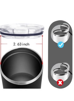 Generic 2 Pack 20 oz Skinny Tumbler Lid Replacement Lids for Tumblers Travel Coffee Mug Spill Proof Splash Resistant Silicone Sliding Covers  - Image 3