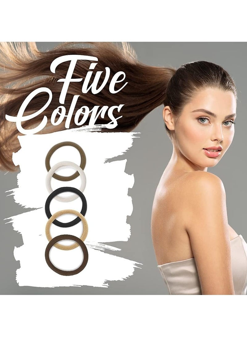 STAR BEJA Hair Ties, Seamless Ponytail Holders No Damage, Neutral Color, 50 Pack - Image 2