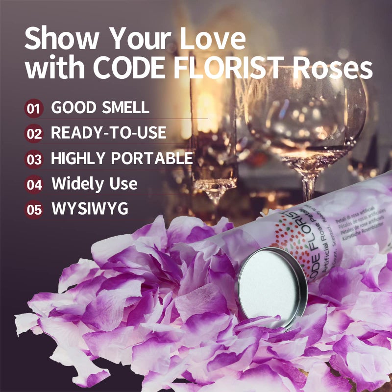 CODE FLORIST CODE FLORIST 1100 PCS Purple-White Silk Rose Petals for Valentine's Day Romantic Night Wedding Proposal Anniversary Flower Decorations(Separated Scented)  - Image 4