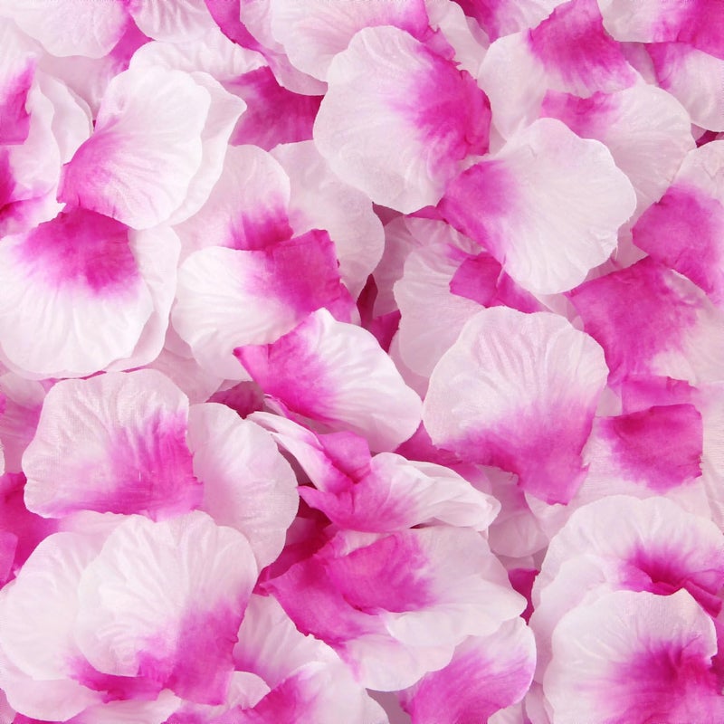 CODE FLORIST CODE FLORIST 1100 PCS Purple-White Silk Rose Petals for Valentine's Day Romantic Night Wedding Proposal Anniversary Flower Decorations(Separated Scented)  - Image 1