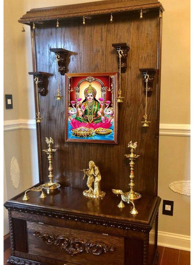 Emperor Art Gallery#God Lakshmi Photo Frame # Original Teak Wood Frame # Size (12.5 x 9.2) Inches # (Brown) - Image 4