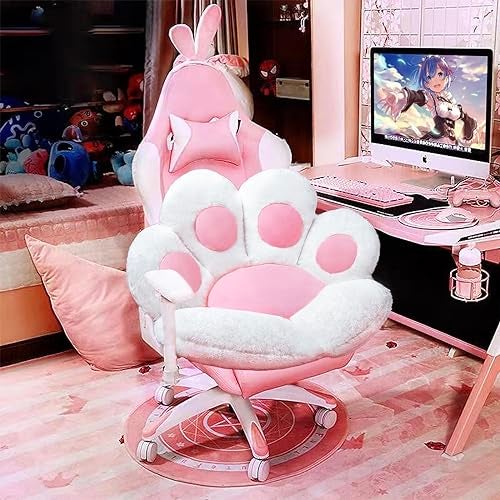 DOBUONO Cat Paw Cushion Cute Chair Cushion Kawaii Seat Cushion 28"x 24"Gaming Chair Cushion Kitty Plush Lazy Sofa Pillow for Girl Soft Chair Pillow, Kawaii Accessories Stuff Room Decor (White) - Image 2