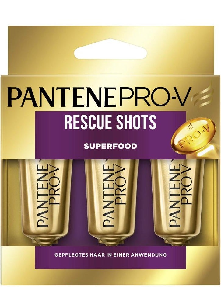 Pantene Pro-V Superfood Rescue Shots Intensive Care for Weak, Damaged Hair 3 x 15 ml 