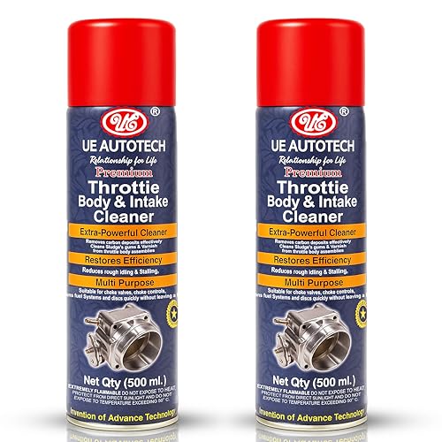UE Autotech Premium Throttle Body Cleaner - Carburetor Cleaner Air Intake and Carburetor Choke Fuel Oil - Improves Fuel Efficiency Deposit Spray Cleaner, 500 ml (Pack of 2) - Image 1