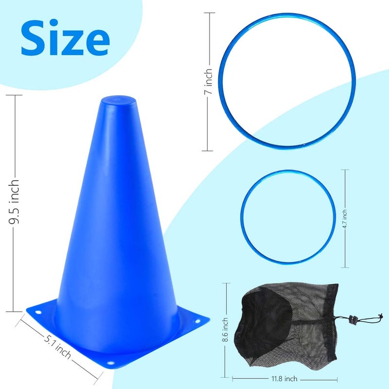 OBTANIM 26 Pcs Plastic Colorful Cones Ring Toss Combo Set Outdoor Carnival Games for Kids Adults Birthday Party Throwing Backyard Games - Image 2