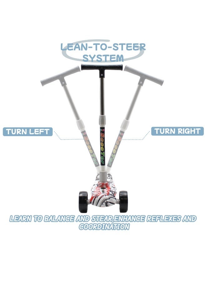 إيزي فيتشور سكوتر ركل قابل للطي من EASY FUTURE للأطفال من سن 3 إلى 8 سنوات: مقبض قابل لتعديل الارتفاع، عجلات LED، ميزات الفرامل الخلفية بما في ذلك مجموعة معدات الحماية - Image 4