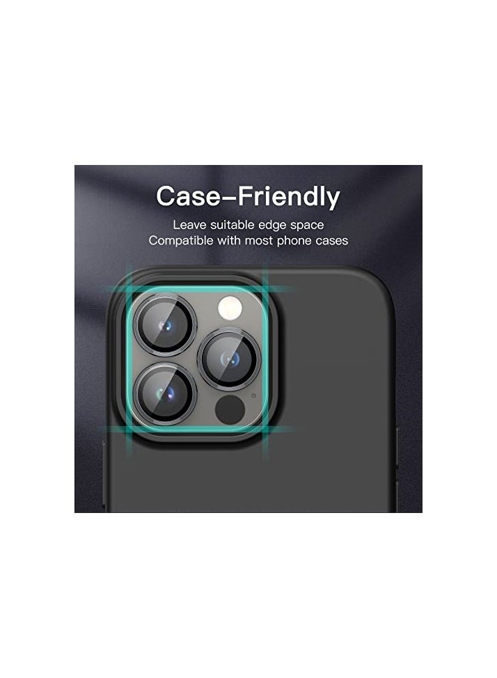جي تيك واقي عدسة الكاميرا JETech لهاتف iPhone 13 Pro 6.1 بوصة وiPhone 13 Pro Max 6.7 بوصة، غطاء حلقة فردي معدني من الزجاج المقوى 9H، شفاف عالي الدقة، مجموعة واحدة (جرافيت) - Image 5