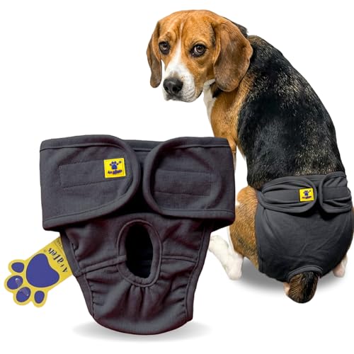 A+a Pets' MAA' Cotton Dog Underwear Diaper – Stretchable, Comfortable, Washable & Reusable (M, Grey) - Image 1