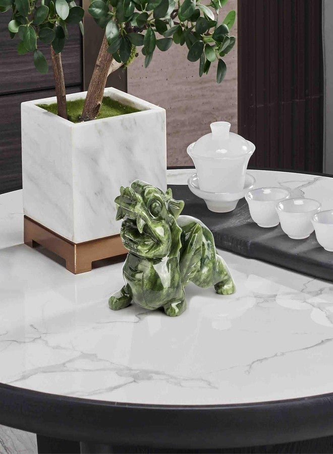 gemshan Green Jade Pi Xiu/Pi Yao Statue - Wealth Guardian with Meticulous Wing/Teeth Detailing | Authentic Jade (Not Resin) | Feng Shui Money Attractor & Evil Warder - Image 5