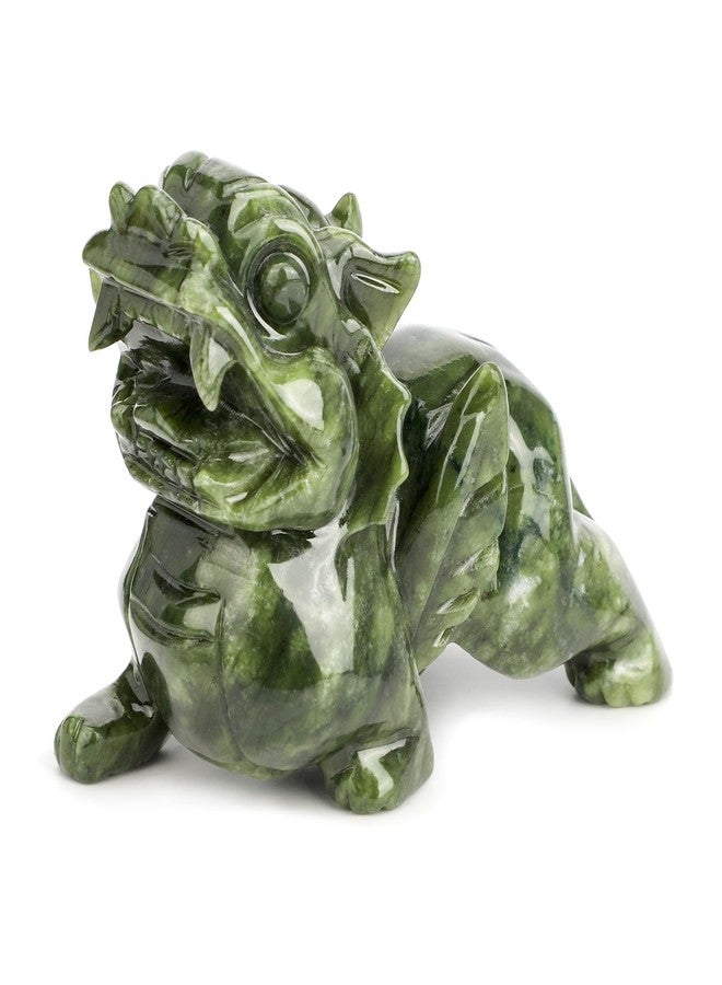 gemshan Green Jade Pi Xiu/Pi Yao Statue - Wealth Guardian with Meticulous Wing/Teeth Detailing | Authentic Jade (Not Resin) | Feng Shui Money Attractor & Evil Warder - Image 1