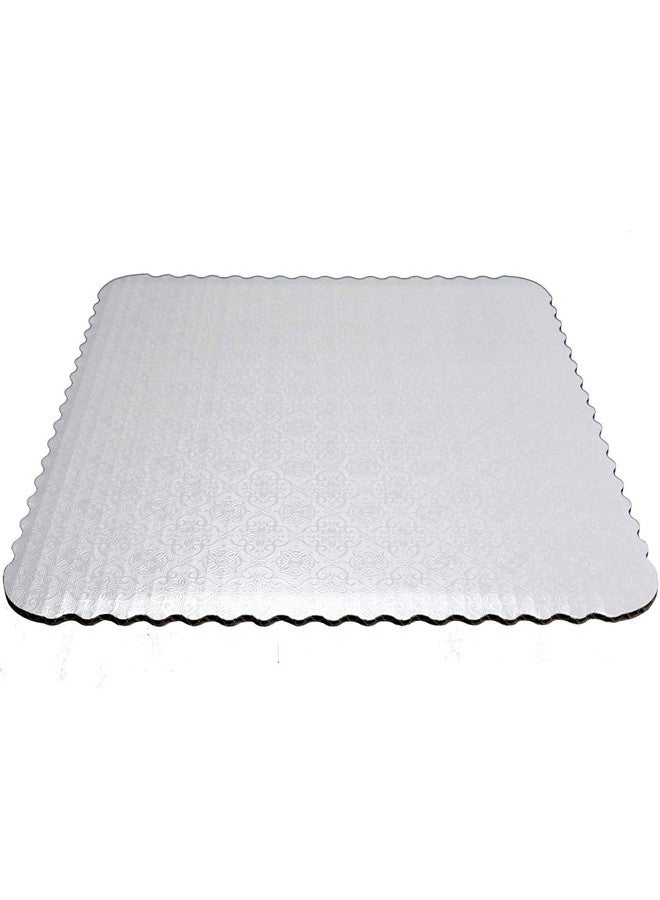 O'CREME White-Top Scalloped Square Cake Board 3/32 Inch Thick, 10 Inch x 10 Inch - Pack of 10 - Image 2