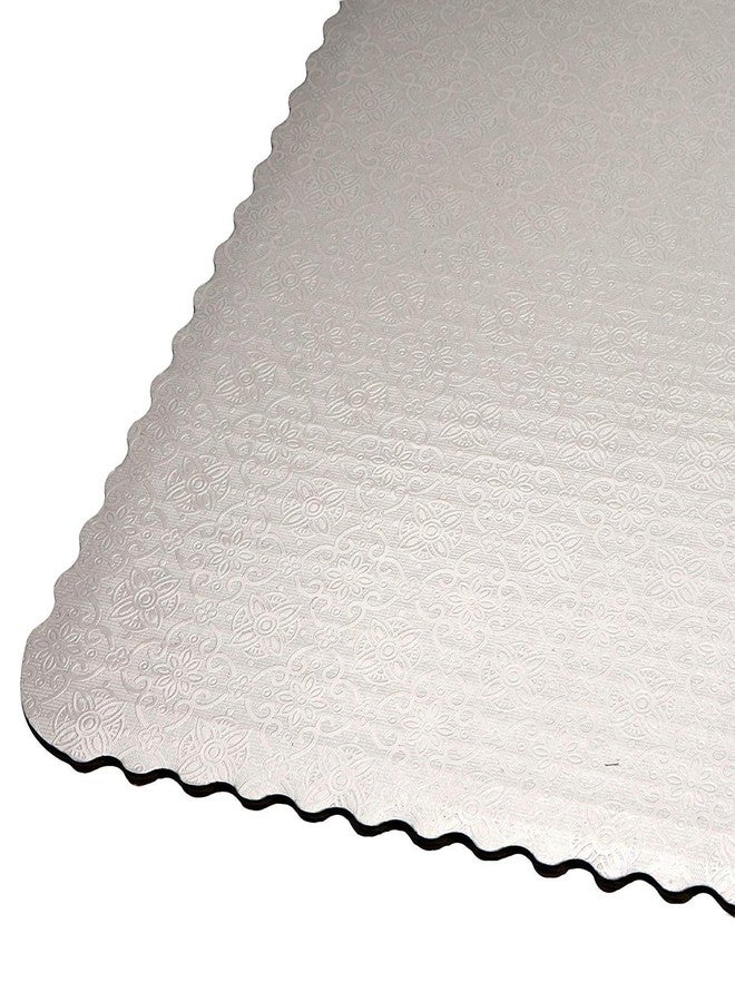 O'CREME White-Top Scalloped Square Cake Board 3/32 Inch Thick, 10 Inch x 10 Inch - Pack of 10 - Image 4