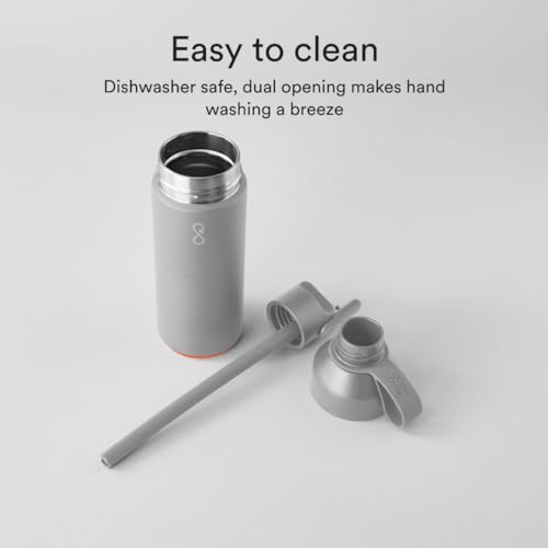 Ocean Bottle Go 17 oz | Stainless Steel Water Bottle | Reusable & Sustainable | Keeps Drinks Cold & Hot | Eco Friendly Gift (Rock Grey) - Image 4