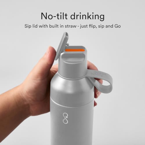 Ocean Bottle Go 17 oz | Stainless Steel Water Bottle | Reusable & Sustainable | Keeps Drinks Cold & Hot | Eco Friendly Gift (Rock Grey) - Image 3