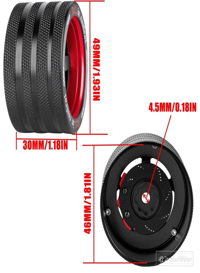 RCarmubWow RC Transmitter Hand Wheel Upgrades Parts for MT4 MT5 M12 M17,FUTABA 4PX 7PX 10PX,Flysky Noble NB4,WFLY X9,Metal RC Hand Wheel Steering,Red - Image 4