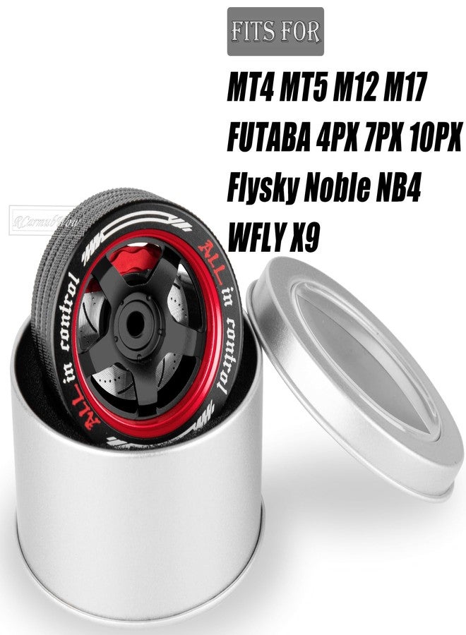 RCarmubWow RC Transmitter Hand Wheel Upgrades Parts for MT4 MT5 M12 M17,FUTABA 4PX 7PX 10PX,Flysky Noble NB4,WFLY X9,Metal RC Hand Wheel Steering,Red - Image 2